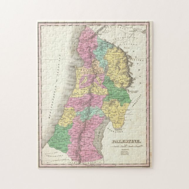 Puzzle Mapa histórico del estado de Palestina de 1827 (Vertical)