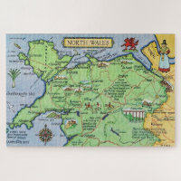 Mapa ilustrado de época de Gales del Norte