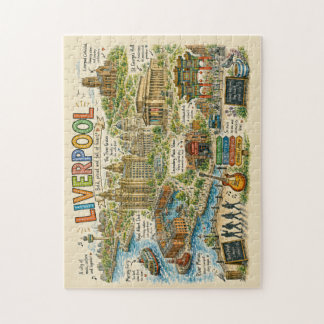 Puzzle Mapa ilustrado de los monumentos y la música de Li