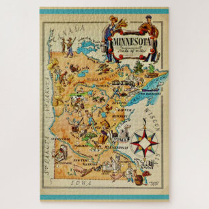 Puzzle Mapa ilustrado de Minnesota 20x30