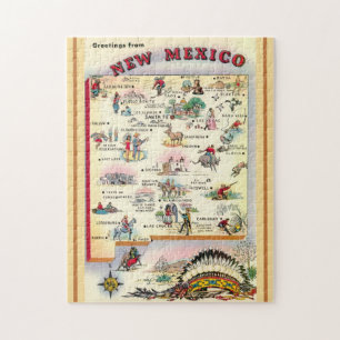 Puzzle Mapa ilustrado de Nuevo México 11x14