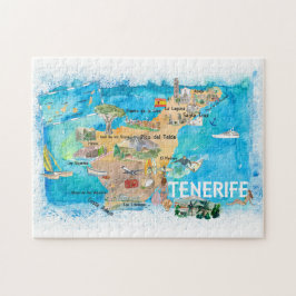 Puzzle Mapa ilustrado de Tenerife Canarias España