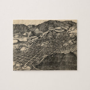 Puzzle Mapa ilustrado del vintage de Aspen Colorado (1893