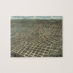 Puzzle Mapa ilustrado del vintage de Atlanta (1871)