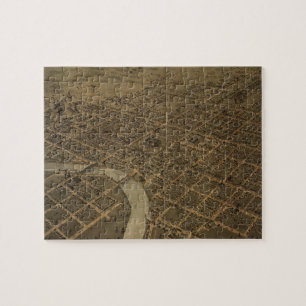 Puzzle Mapa ilustrado del vintage de Columbus Ohio (1872)