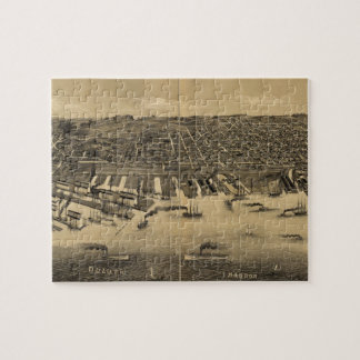 Puzzle Mapa ilustrado del vintage de Duluth Minnesota