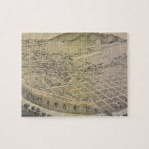 Puzzle Mapa ilustrado del vintage de El Paso Tejas (1886)