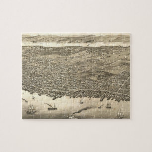 Puzzle Mapa ilustrado del vintage de Halifax (1879)