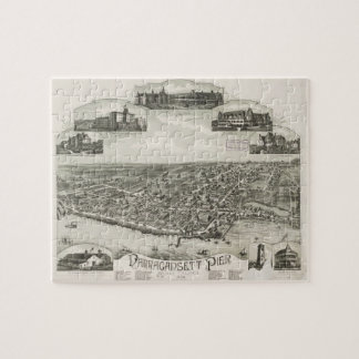 Puzzle Mapa ilustrado del vintage de Narragansett RI