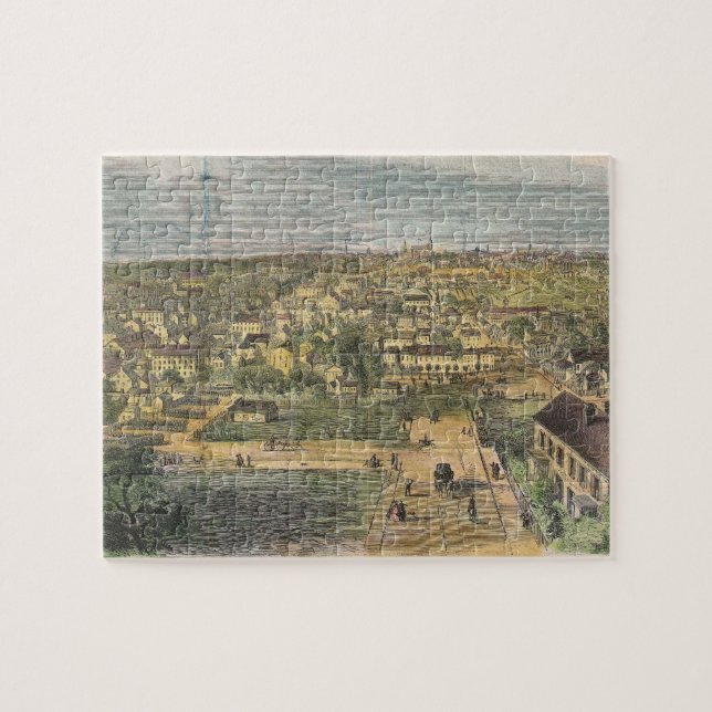 Puzzle Mapa ilustrado del vintage de Richmond Virginia (Horizontal)