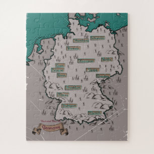 Puzzle Mapa ilustrado vintage de Alemania