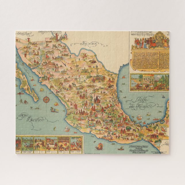 Puzzle Mapa ilustrativo de México (Horizontal)