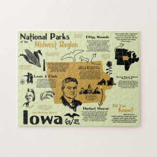 Puzzle Mapa Infográfico de Parques Nacionales Iowa