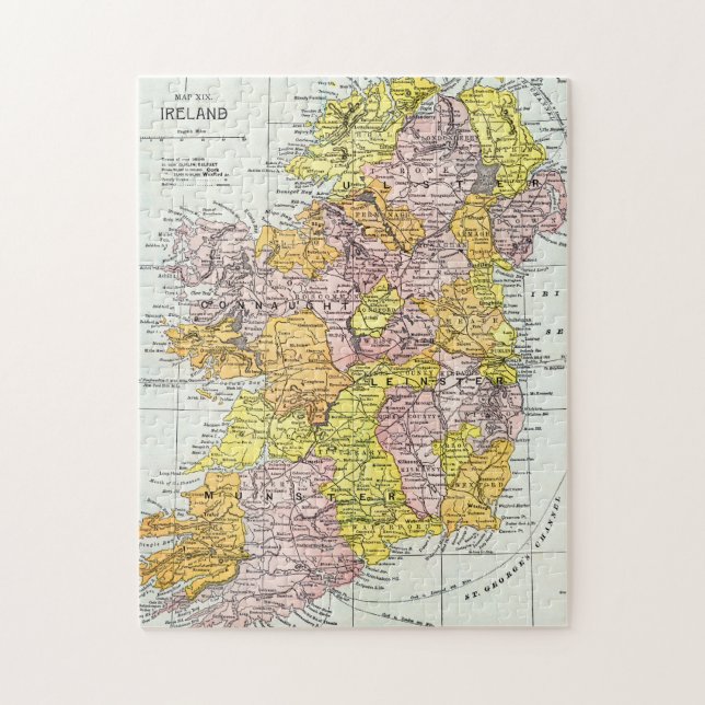 Puzzle MAPA: IRLANDA, c1890 (Vertical)