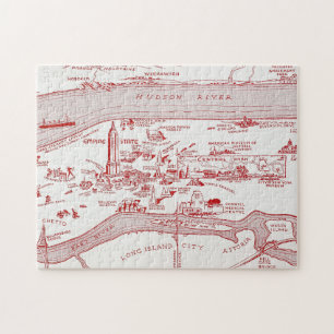 Puzzle MAPA: MANHATTAN, c1935