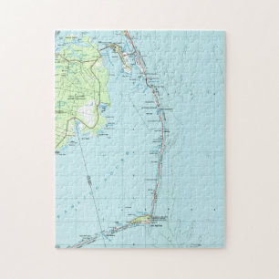 Puzzle Mapa meridional de Outer Banks del vintage (1957)