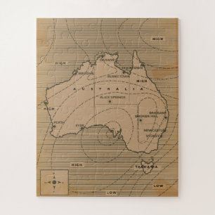 Puzzle Mapa meteorológico antiguo de Australia