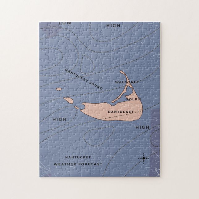 Puzzle Mapa meteorológico de Nantucket USA (Vertical)