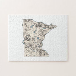 Puzzle Mapa Minnesota con forma de cosecha
