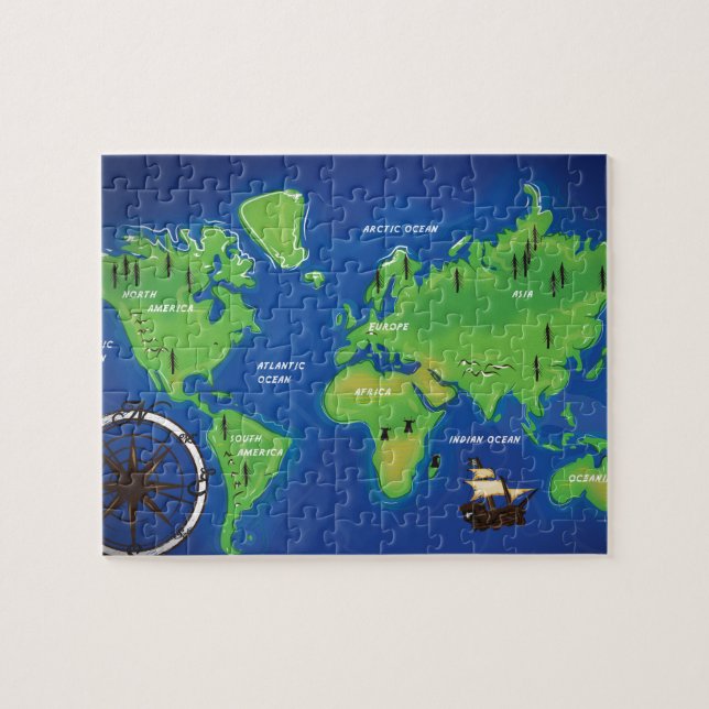 Puzzle Mapa mundial (Horizontal)