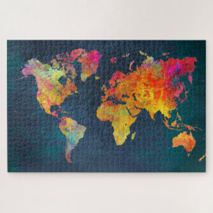 Puzzle mapa mundial, 40,6 cm x 50,8 cm, 520 piezas, rompe