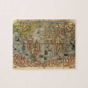 Puzzle Mapa Mundial Atlas Histórico Vintage