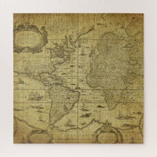 Puzzle Mapa Mundial de 1635: Estilo de la época