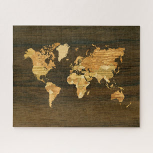 Puzzle Mapa mundial de madera