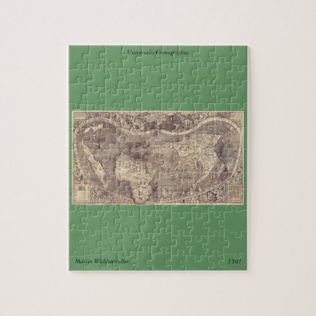 Puzzle Mapa mundial de Martin Waldseemuller de 1507 (Vertical)