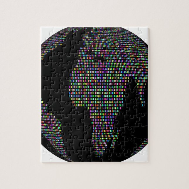 Puzzle mapa mundial del planeta (Vertical)