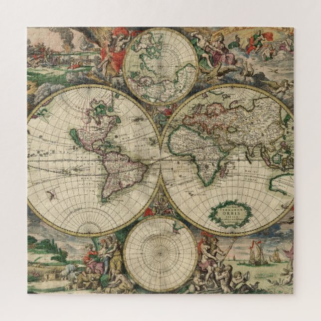 Puzzle Mapa Mundial Ilustrado Vintage (Vertical)