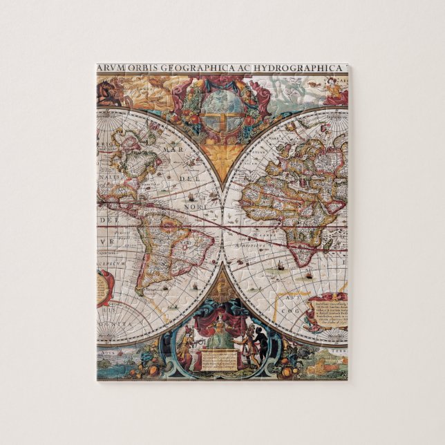 Puzzle Mapa Mundial original del siglo XVII latino de los (Vertical)