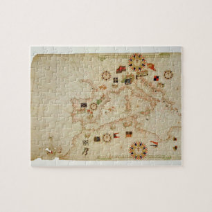 Puzzle Mapa náutico miniatura del Mediterráneo central