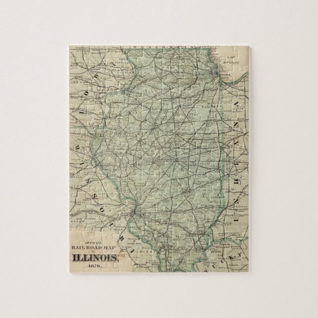 Puzzle Mapa oficial del ferrocarril de Illinois (Vertical)