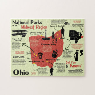 Puzzle Mapa pictórico de los Parques Nacionales de Ohio