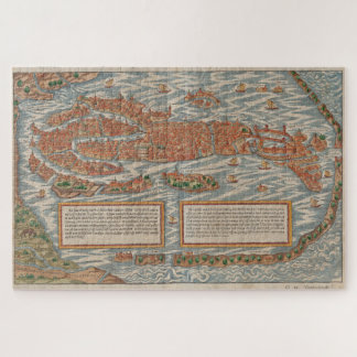 Puzzle Mapa pictórico de Venecia Italia (1550)