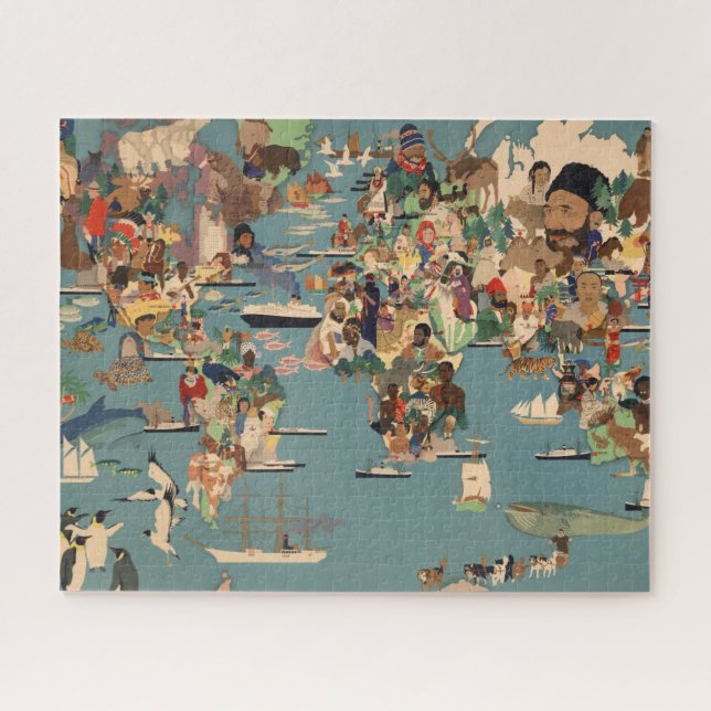 Puzzle Mapa pictórico del mundo (Horizontal)