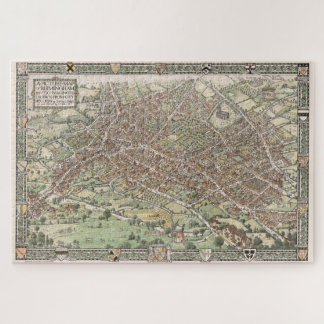 Puzzle Mapa pictórico vintage de Birmingham Inglaterra (1