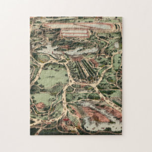 Puzzle Mapa pictórico vintage de Central Park NYC (1860)