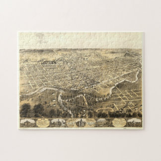 Puzzle Mapa pictórico vintage de Fort Wayne Indiana (1868