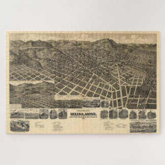 Puzzle Mapa pictórico vintage de Helena MT (1890)