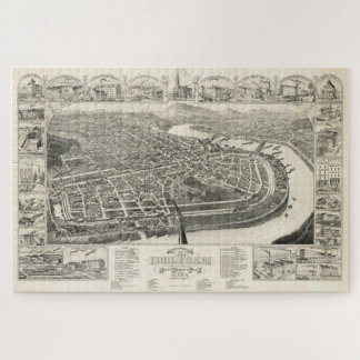 Puzzle Mapa pictórico vintage de MAMÁES Holyoke (1881)