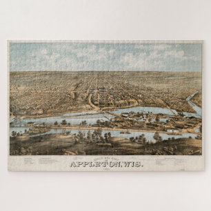 Puzzle Mapa pintoresco de Appleton WI (1874)