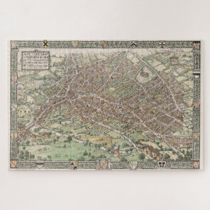 Puzzle Mapa pintoresco de Birmingham Inglaterra (1923)