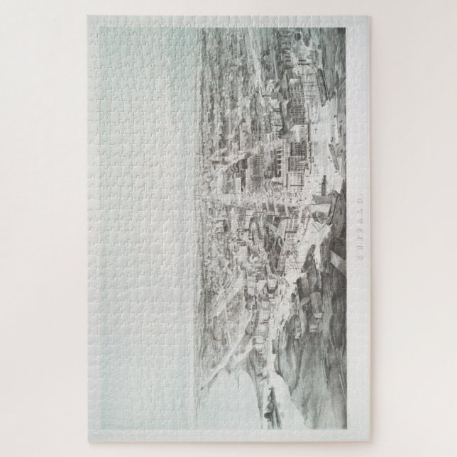 Puzzle Mapa pintoresco de Buffalo NY (1853) (Vertical)