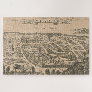 Puzzle Mapa pintoresco de Ciudad de México (1890)