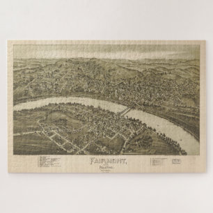 Puzzle Mapa pintoresco de Fairmont WV (1897)