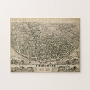 Puzzle Mapa pintoresco de Fredericton New Brunswick