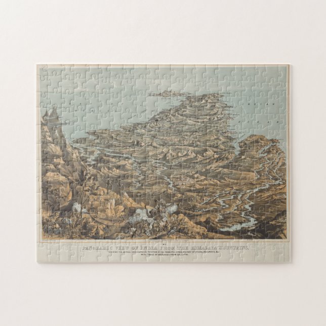 Puzzle Mapa pintoresco de la India de Himalayas (Horizontal)