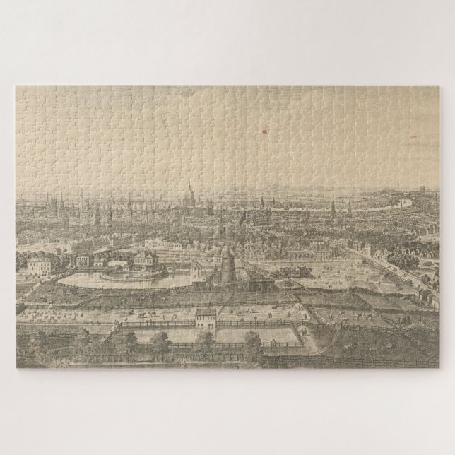 Puzzle Mapa pintoresco de Londres Inglaterra (1750) (Horizontal)